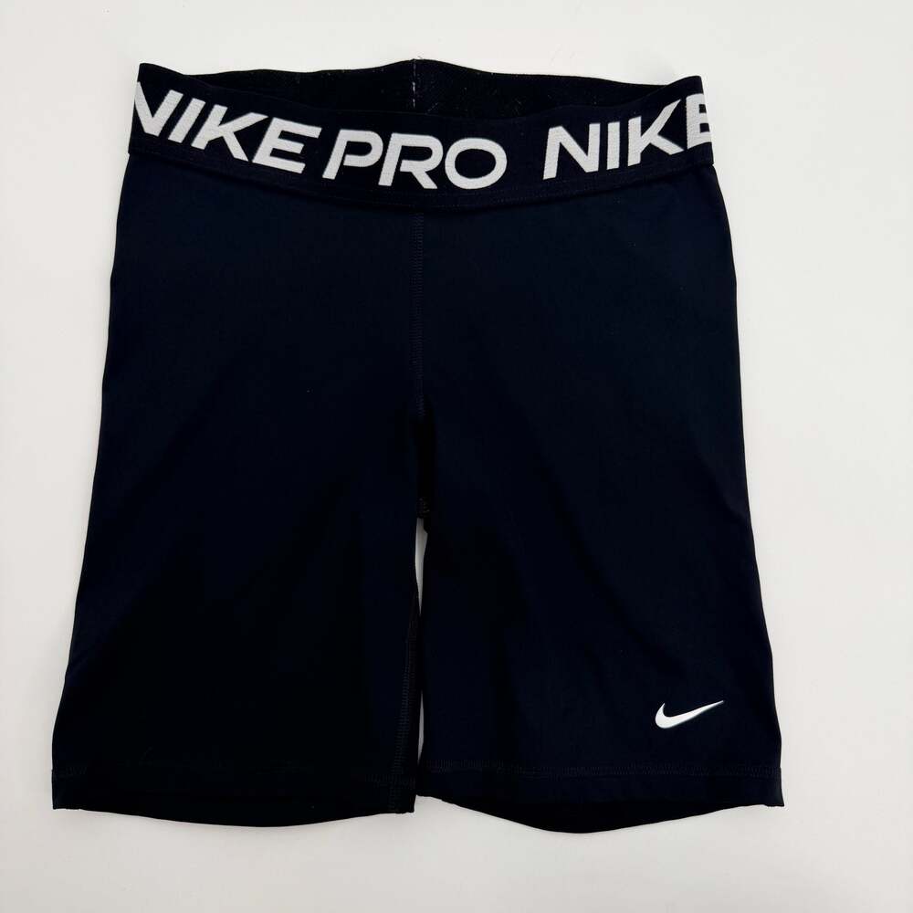 Nike Pro Dri-Fit Black Training Hi-Rise Workout Athletic Shorts Womens Med